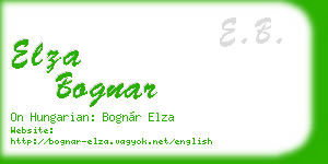 elza bognar business card